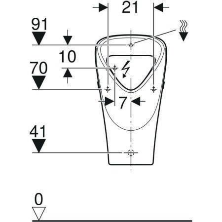 GEBERIT Renova Urinal Trigonal Zul. hi., Abg. hi., weiß-1