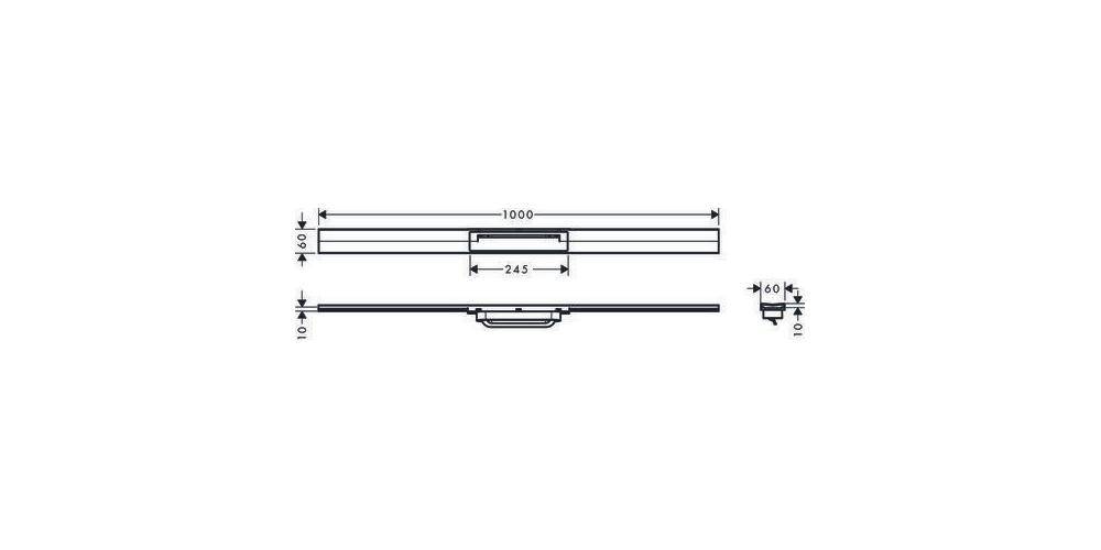 Hansgrohe RainDrain Flex Fertigset Duschrinne 1000mm, kürzbar, Chrom-1