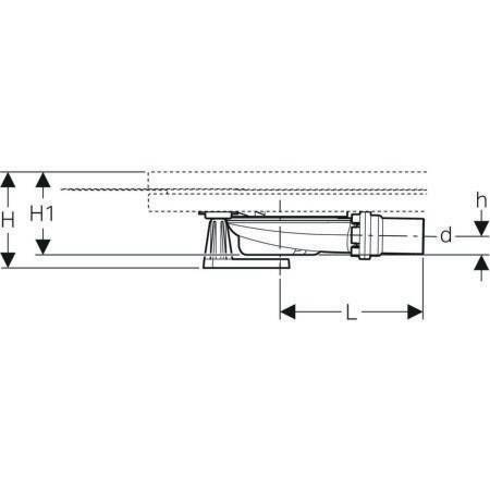 Geberit Duschwannenablauf f Setaplano Sperrwasserhöhe 30mm 6 Füße-1