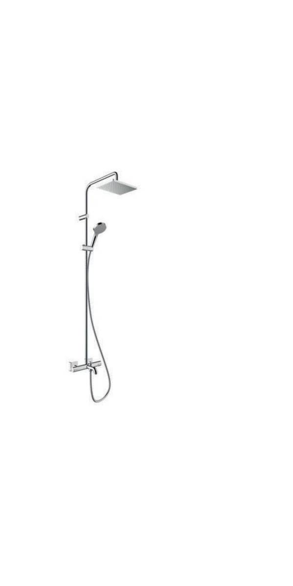 Hansgrohe Vernis Shape Showerpipe Duschsystem 230mm, 1jet, 20l/min EcoSmart, Wannenthermostat, Chrom