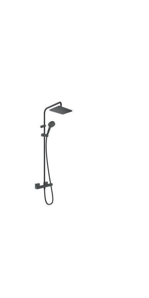 Hansgrohe Vernis Shape Showerpipe Duschsystem 230mm, 1jet, 6,8l/min EcoSmart, Thermostat, Mattschwarz
