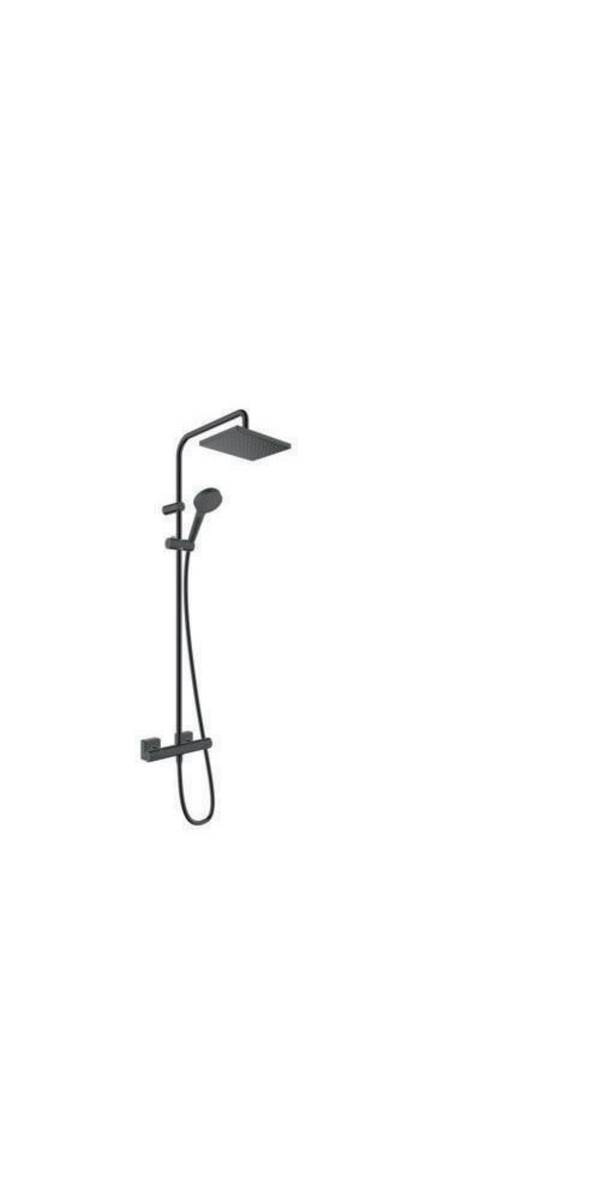 Hansgrohe Vernis Shape Showerpipe Duschsystem 230mm, 1jet, 6,8l/min EcoSmart, Thermostat, Mattschwarz