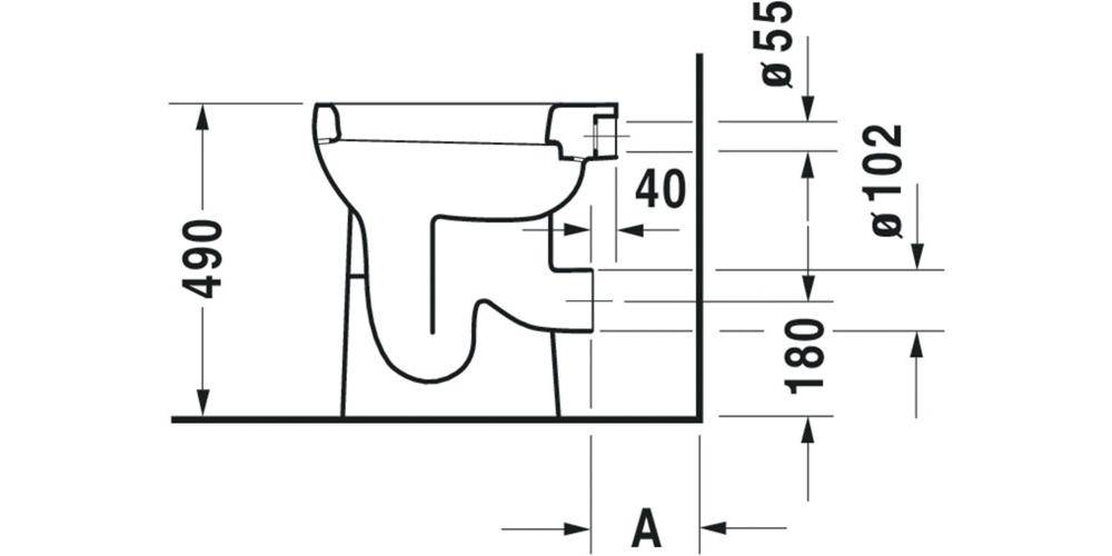 Duravit Stand-WC DURAPLUS SUDAN flach 360x465mm Abg wa we-1