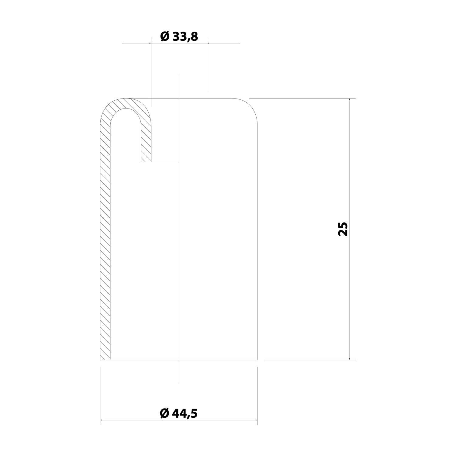 FLEXA FET 42PA Endtülle/Innentülle aufsteckbar offen für Schlauch-Außendurchmesser 42,5mm Temperaturbereich -40°C bis-2