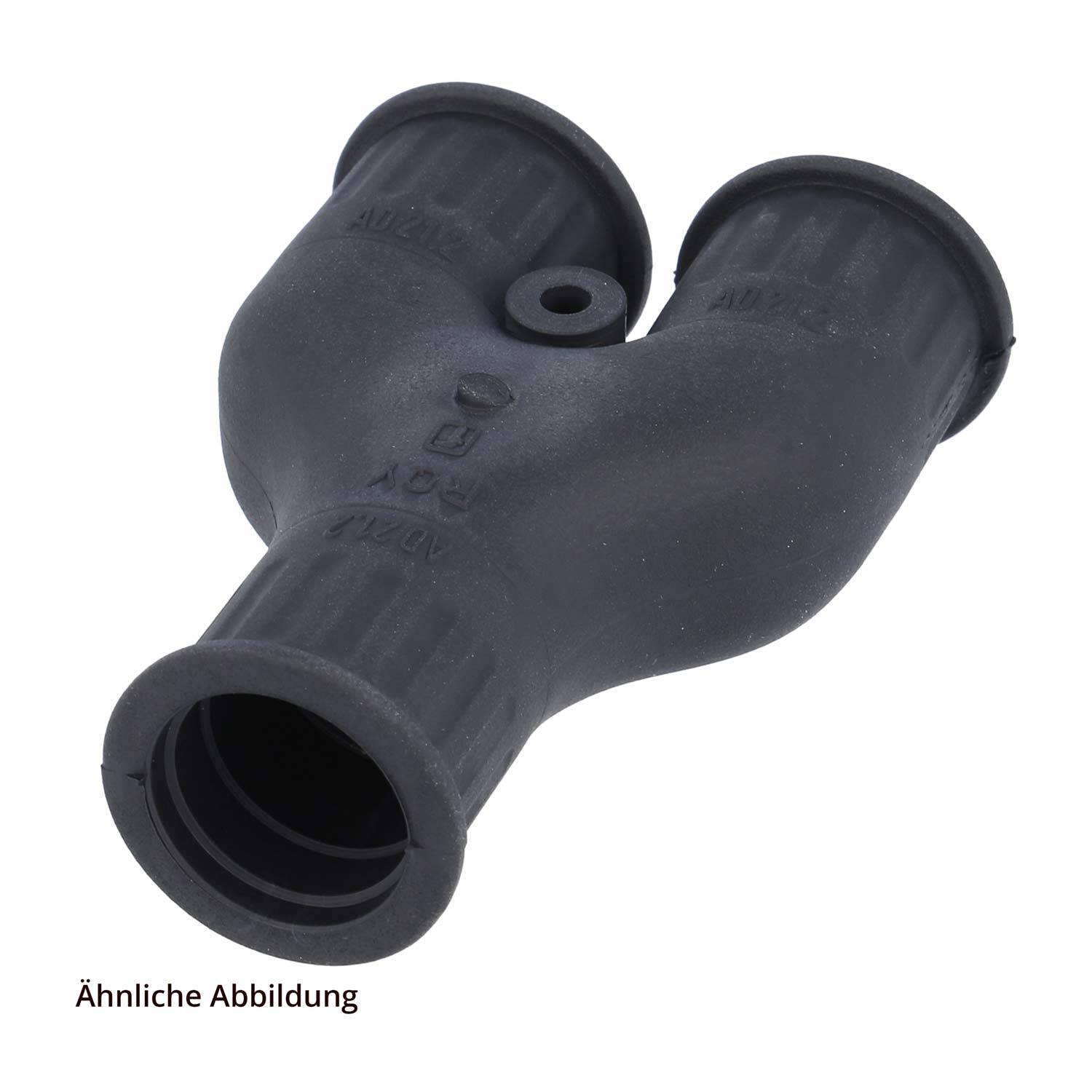 FLEXA RQY Schnellverschraubung Y-Verteiler TPE für Schlauch-Außendurchmesser 1x28,5mm + 2x21,2mm Wellrohr-Y-Verteiler --0