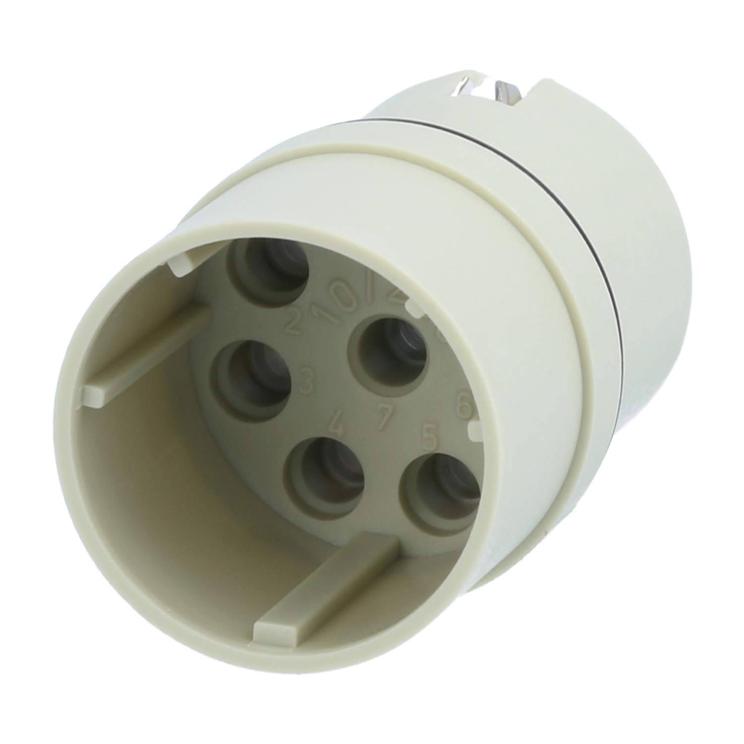 HARTING R15 Crimp-Kontakteinsatz Stift Crimpanschluss, Polzahl 7+PE 250V, 10A, Farbe kieselgrau RAL 7032 - 1 Stück-3