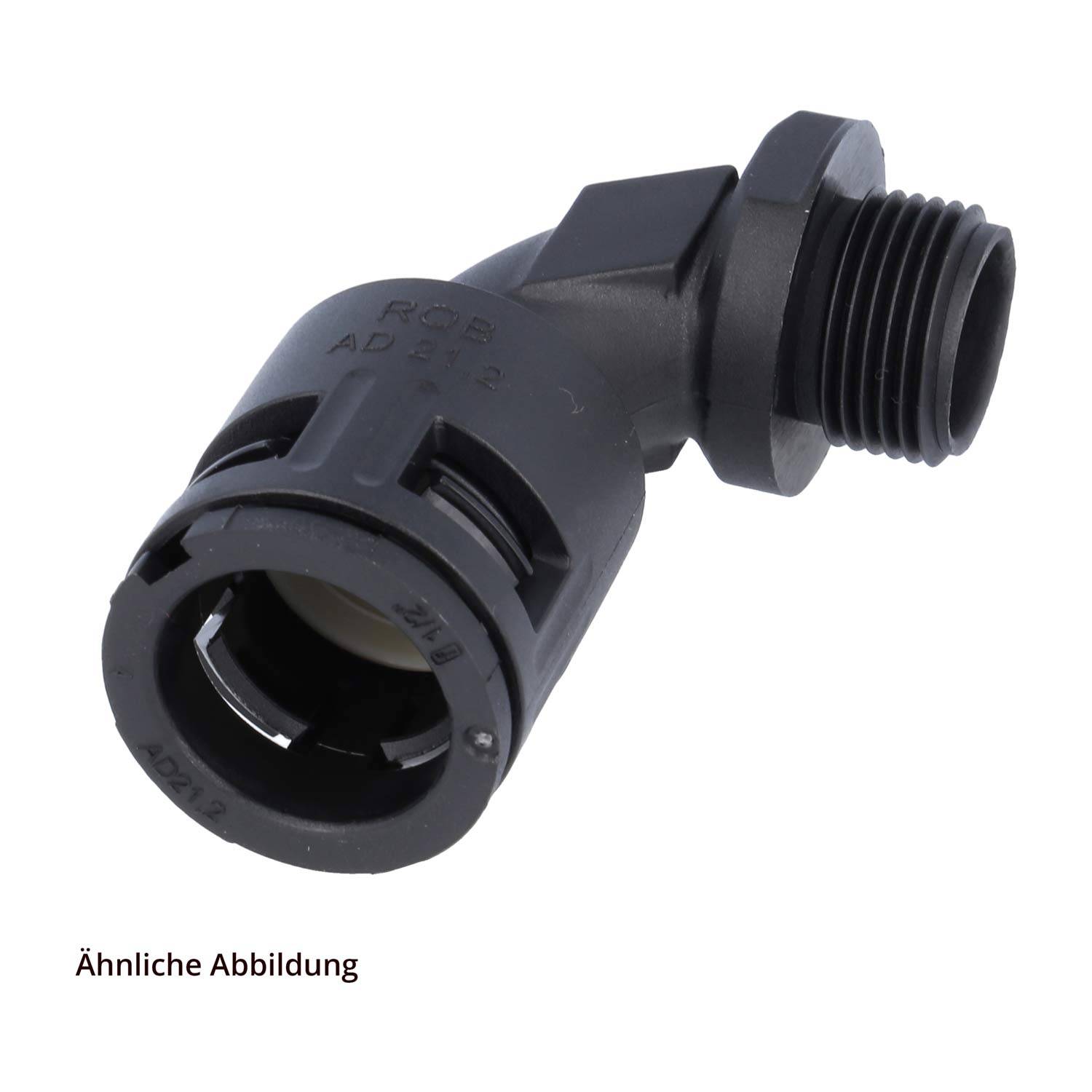 FLEXA RQB90-M Schnellverschraubung 90 Grad Bogen Gewinde M12x1,5 für Schlauch-Außendurchmesser 10,0mm hochdichtend mit-0