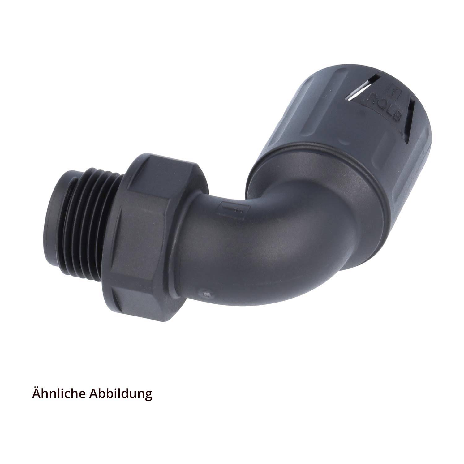 FLEXA RQLB1 90-M Schnellverschraubung 90 Grad Bogen Gewinde M40x1,5 für Schlauch-Außendurchmesser 34,5mm konisch-2