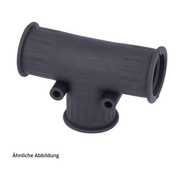FLEXA RQT Schnellverschraubung T-Verteiler TPE für Schlauch-Außendurchmesser 1x15,8mm + 2x28,5mm Wellrohr-T-Verteiler -