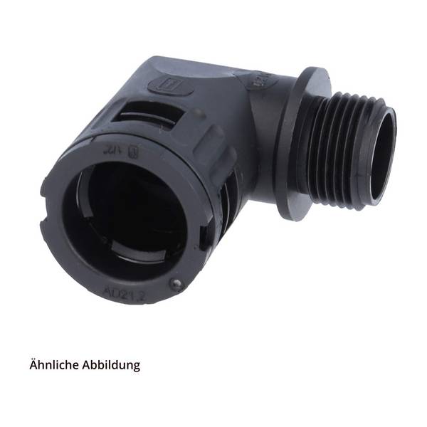 FLEXA RQW1-N Schnellverschraubung 90 Grad Winkel Gewinde 1/2 Zoll für Schlauch-Außendurchmesser 15,8mm konisch dichtend