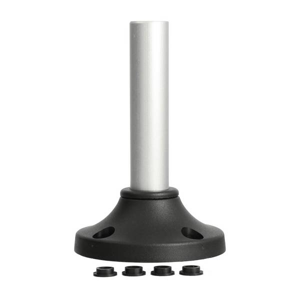 STEX24 Kunststofffuß mit Aluminiumrohr für Signalsäule schwarz / silber, 50/70mm SH100/231 103 Anschraubloch 56,0mm x