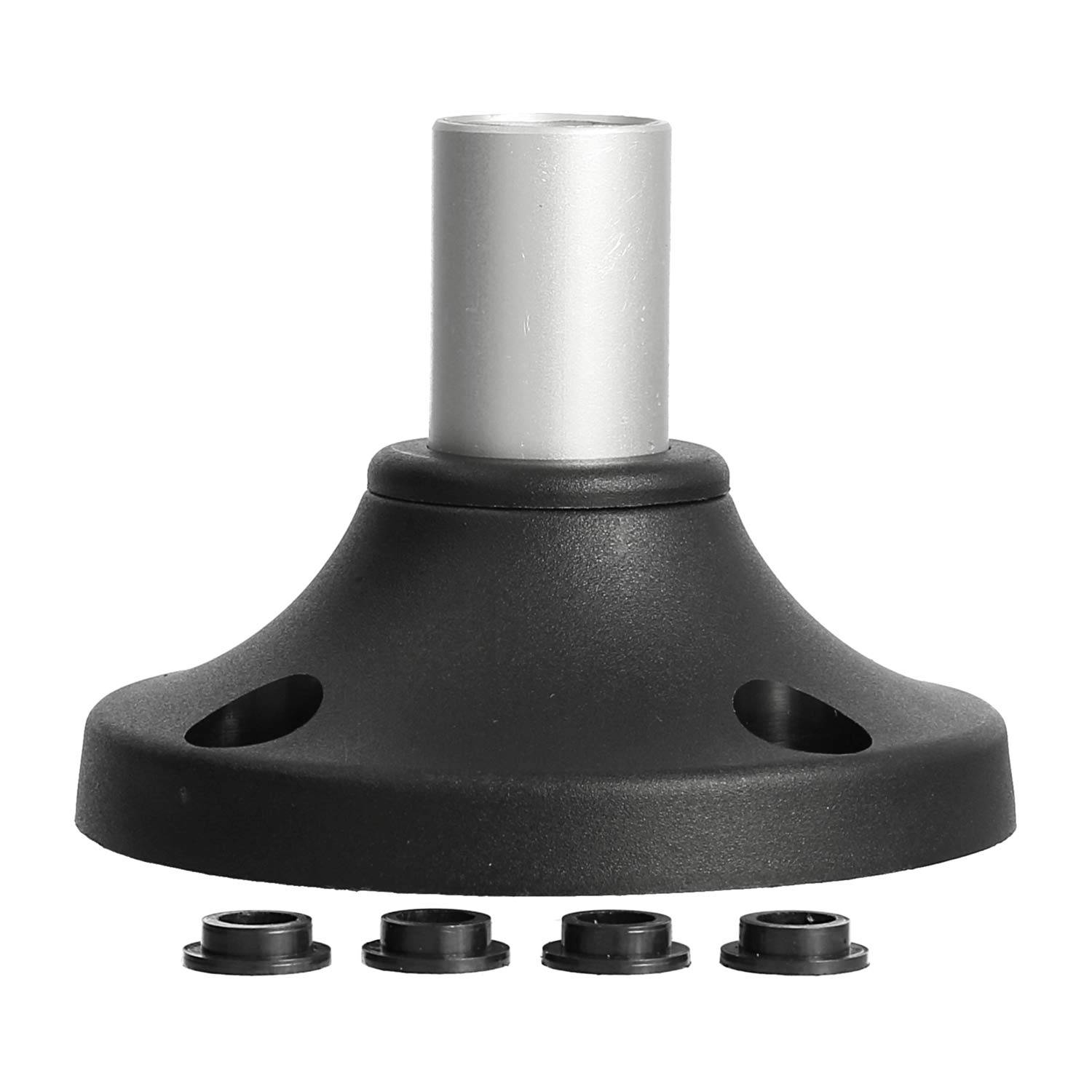STEX24 Kunststofffuß mit Aluminiumrohr für Signalsäule schwarz / silber, 50/70mm SH20/231 101 Anschraubloch 56,0mm x-0