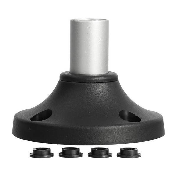 STEX24 Kunststofffuß mit Aluminiumrohr für Signalsäule schwarz / silber, 50/70mm SH20/231 101 Anschraubloch 56,0mm x