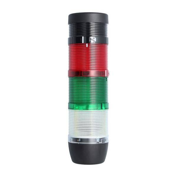 STEX24 Signalsäule weiß-grün-rot, 70mm, 24V AC/DC, LED-Blinklicht mit Summer, SS70-B3/24 117 Lautstärke 90 db - 1 Stück