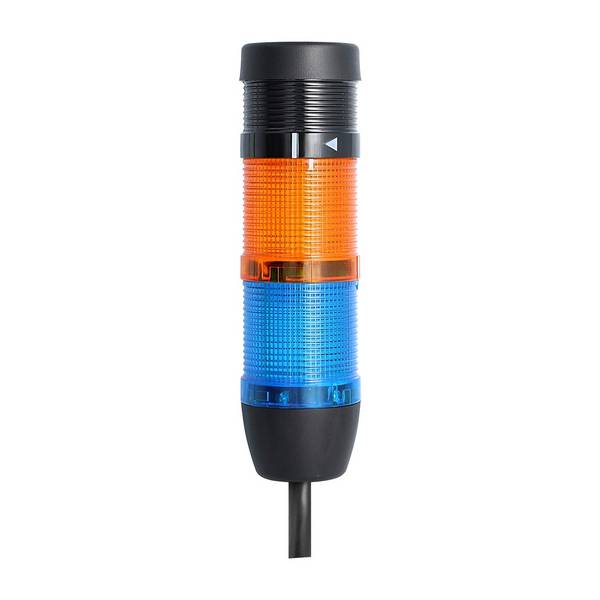 STEX24 Signalsäule blau-gelb, 50mm, 24V AC/DC, LED-Blinklicht mit Summer, Kabel 0,6 Meter, SS50-B2/24 133 Lautstärke 90