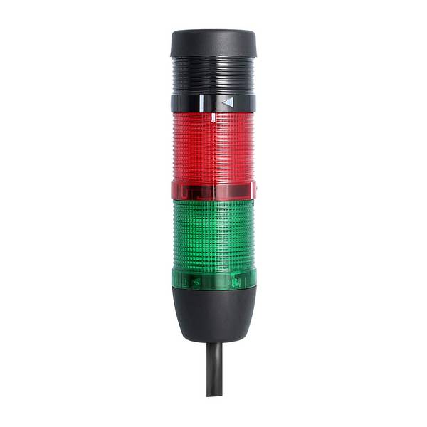 STEX24 Signalsäule grün-rot, 50mm, 24V AC/DC, LED-Blinklicht mit Summer, Kabel 2,5 Meter, SS50-B2/24 159 Lautstärke 90