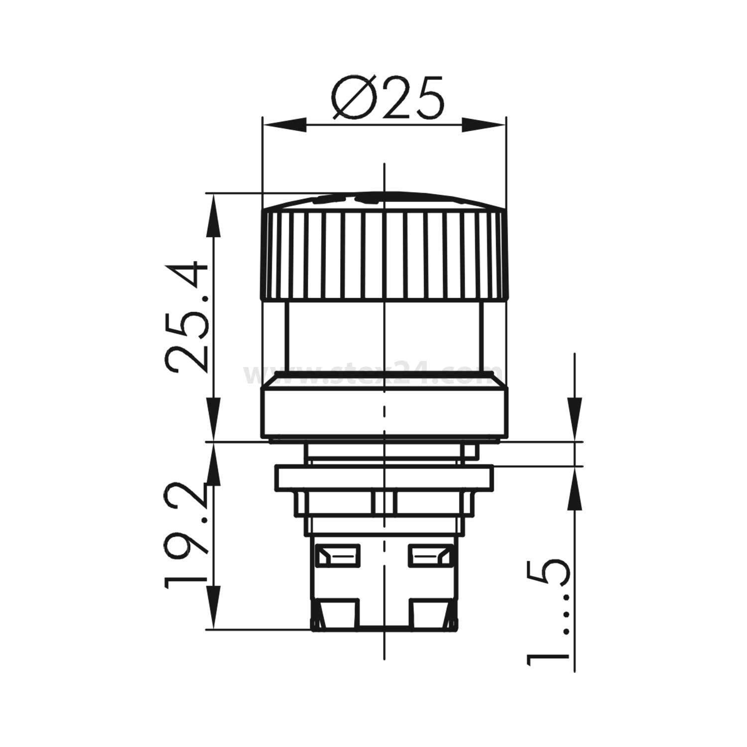 Georg Schlegel Not-Aus-Schalter / Not-Halt-Taster rund, OKTRON-R Hub 3,0mm - 1 Stück-1