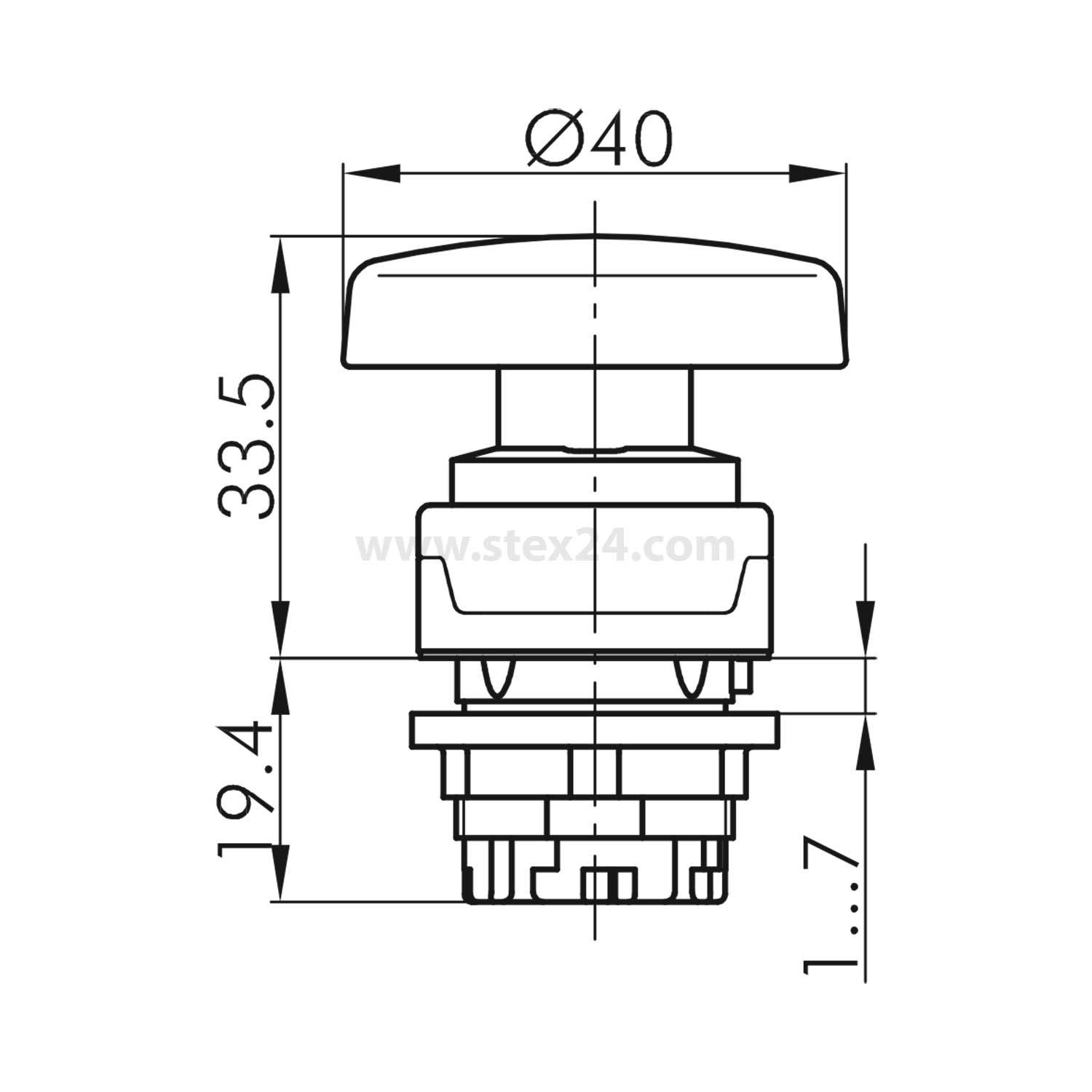 Georg Schlegel Schlagtaste rund, RONDEX-M Hub 6,0mm - 1 Stück-1