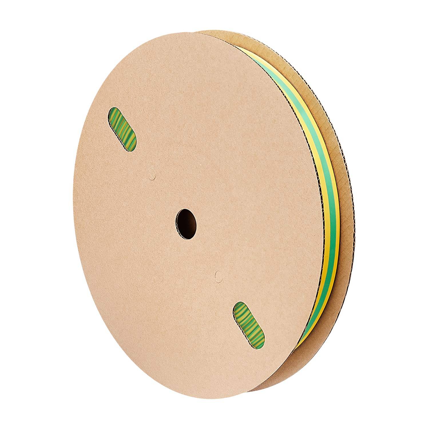 STEX24 Schrumpfschlauch 2:1, Rolle mit 30,0m, grün/gelb 19,0/9,5mm, 3/4 Zoll, WSR2 Schrumpftemperatur mind. 110°C,-1
