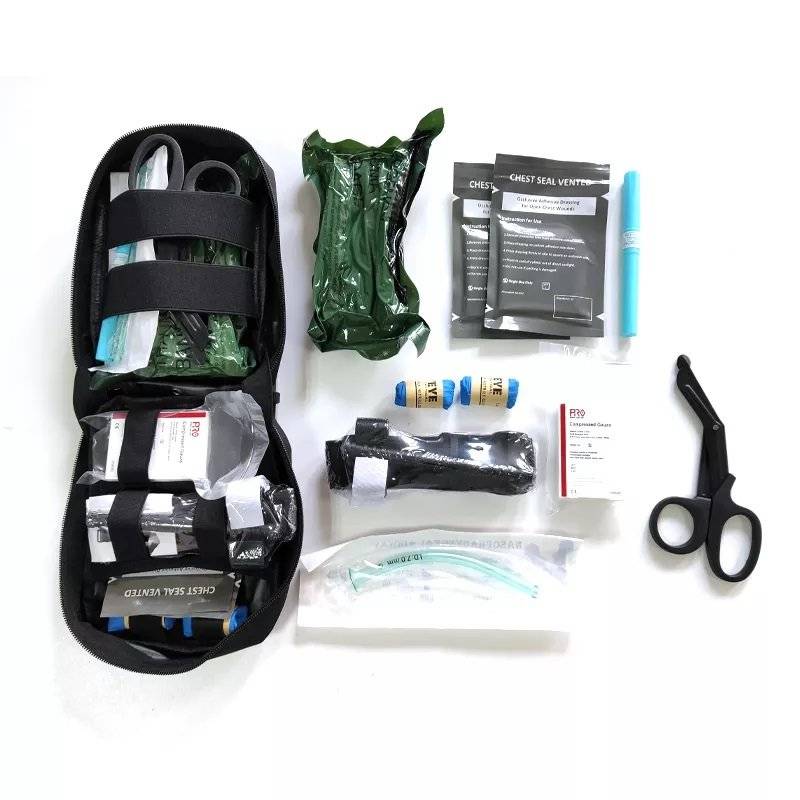 Polizei Military IFAK1 Trauma Kit Erste Hilfe inkl. handlicher Tasche Outdoor schwarz (8 teilig)-6