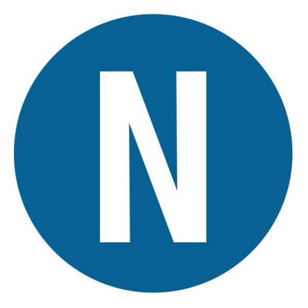Leiterkennzeichen auf Rolle, Wechselstromnetz Neutralleiter, Ø 20 mm, 500 Stück