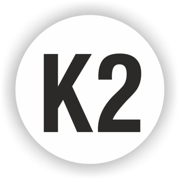 Leiterkennzeichen auf Rolle, Ortveränderliche Betriebsmittel, K2, Ø 20 mm, 500 Stück