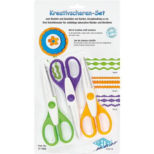 WEDO Kreativscheren 3er Set, 16,0 cm 3 Schnitte sort.