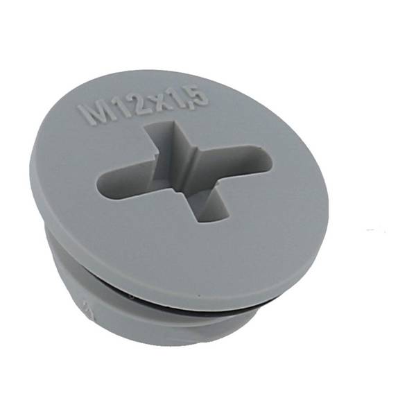 WISKA Blindstopfen M12x1,5 KBR-M12 rund mit Kreuzschlitz inkl. O-Ring Polyamid (PA) Gewindelänge 6,0mm - 1 Stück