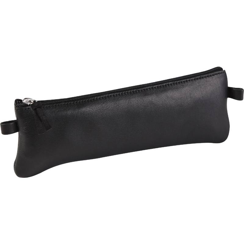 Clairefontaine Schlamper-Etui, flach, Leder, schwarz-0