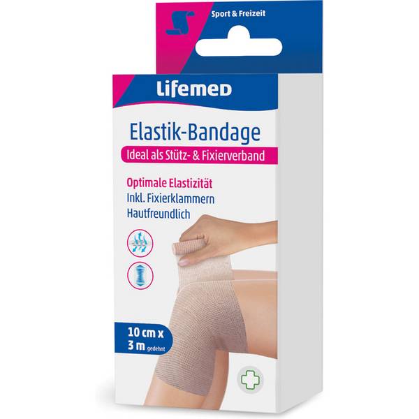 Lifemed Elastik-Bandage, hautfarben, 100 mm x 3,0 m
