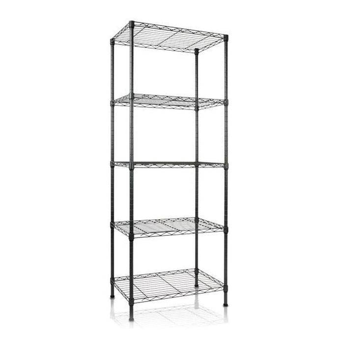FLOORDIREKT Metallregal Rocky - Multifunktionales Ablagesystem - 5 Böden - 55 x 35 x 140 cm - Schwarz-0