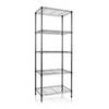 FLOORDIREKT Metallregal Rocky - Multifunktionales Ablagesystem - 5 Böden - 55 x 35 x 140 cm - Schwarz