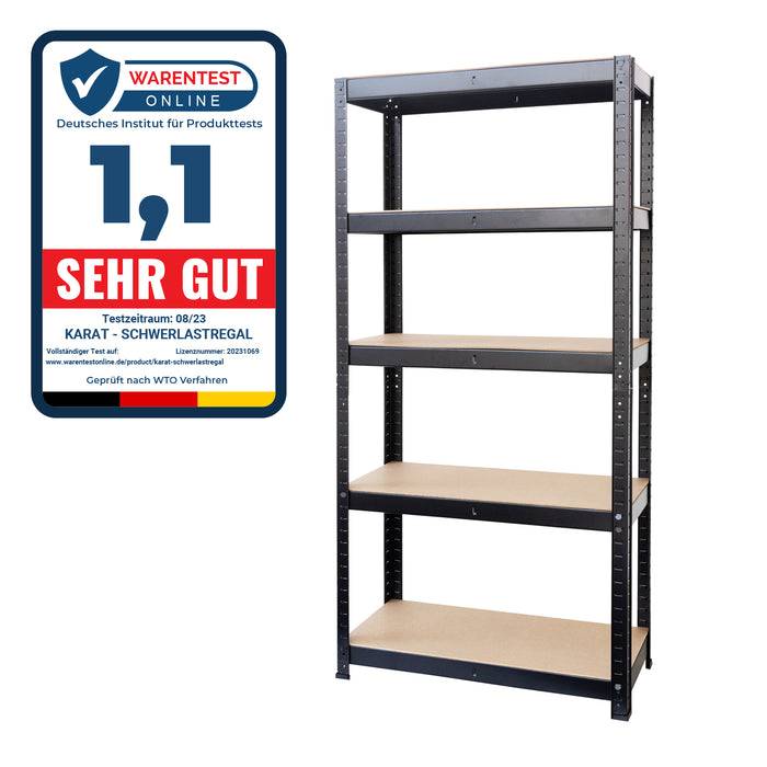 FLOORDIREKT Schwerlastregal - Bis 1325 kg Traglast - Individuell einsetzbar - Schwarz - 180 x 90 x 40 cm-0