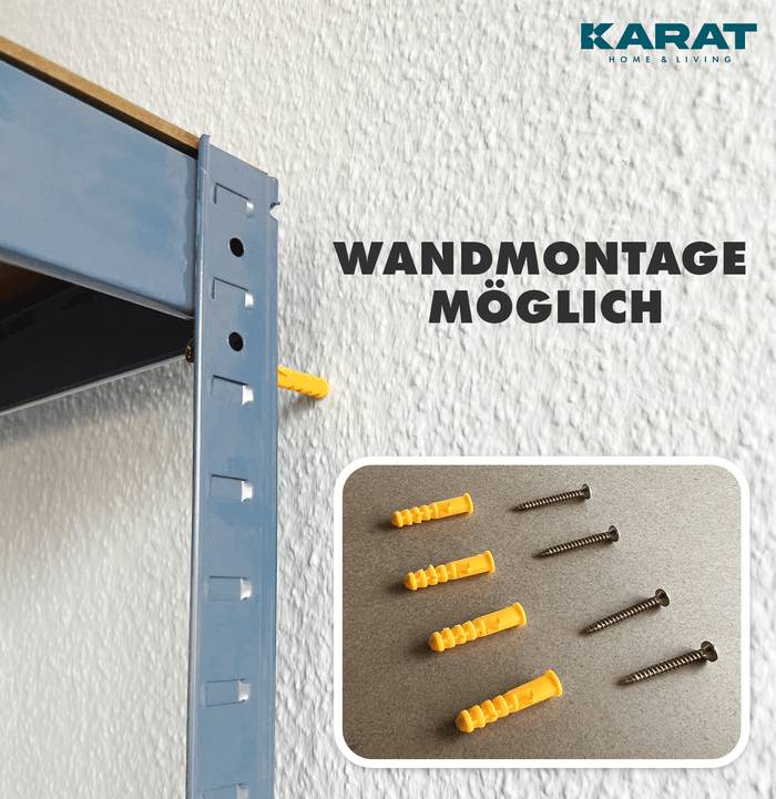 KARAT Schwerlastregal Grizzly - Bis zu 1250 kg Traglast - Schnelle Montage - 220 x 90 x 60 cm - Grau-Anthrazit-4