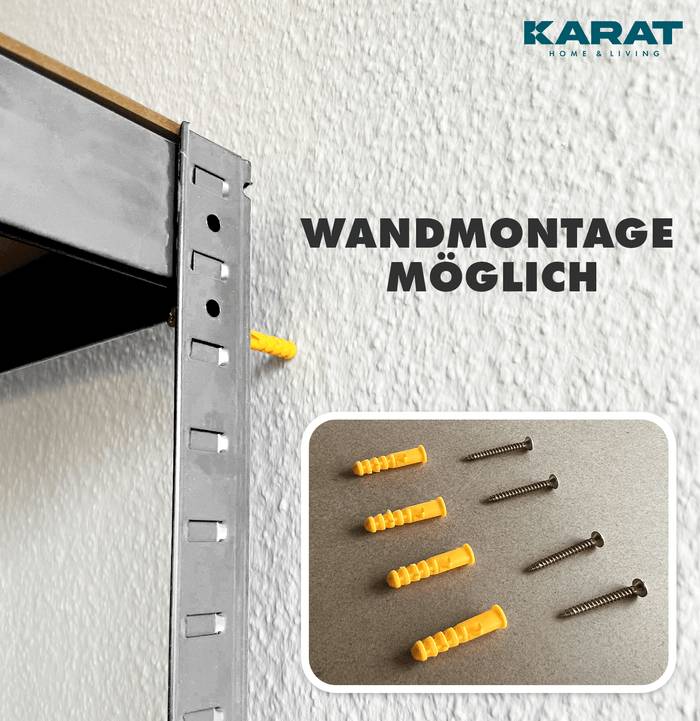 KARAT Schwerlastregal Grizzly - Bis zu 1250 kg Traglast - Schnelle Montage - 180 x 90 x 45 cm - Verzinkt-4