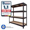 KARAT Weitspannregal - Traglast bis zu 1600 kg - Für Keller & Werkstatt - 177 x 160 x 60 cm - Schwarz