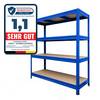 KARAT Weitspannregal - Traglast bis zu 1600 kg - Für Keller & Werkstatt - 200 x 180 x 60 cm - Blau