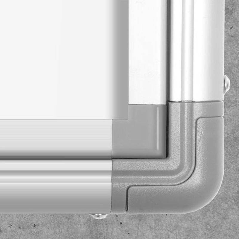 Floordirekt Exklusiv Schaukasten - mit Verschließbarer Tür - für 12 x A4 - Silber - Vitrine für Innenbereiche-1