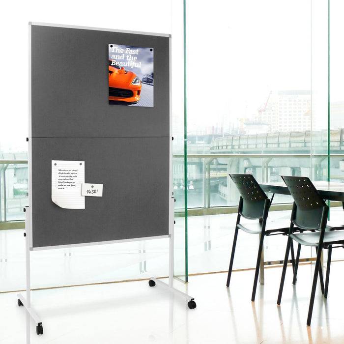 Floordirekt Filz-Moderationstafel - Grau - 150 x 120 cm - Klappbar - Mit Rollen-4