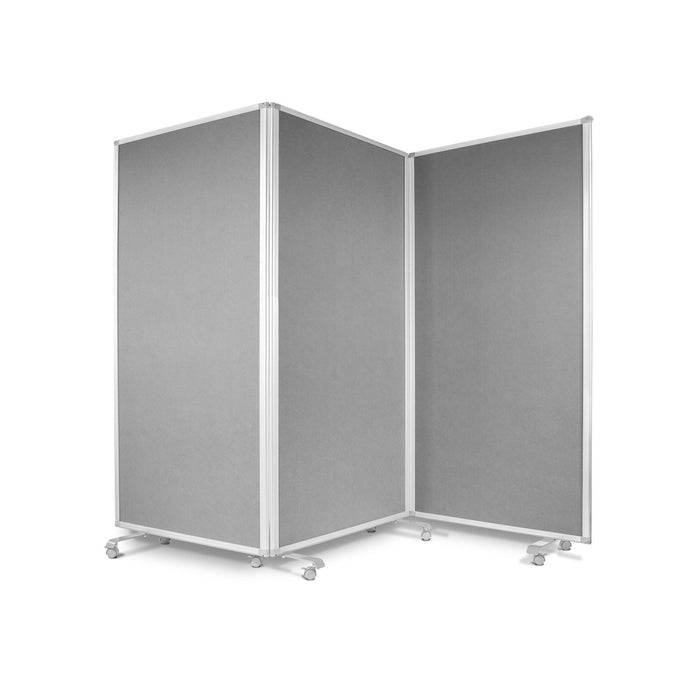 Symbolbild für Floordirekt Filz-Stellwand - Trennwand 3-teilig - Grau - 180 x 180 cm - Mit Rollen - Doppelseitig Nutzbar