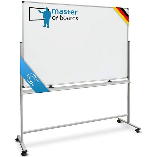 Floordirekt Whiteboard Stanford - Lackiert - Mobil & drehbar - Für Büro, Gewerbe & Privat - 90 x 120 cm
