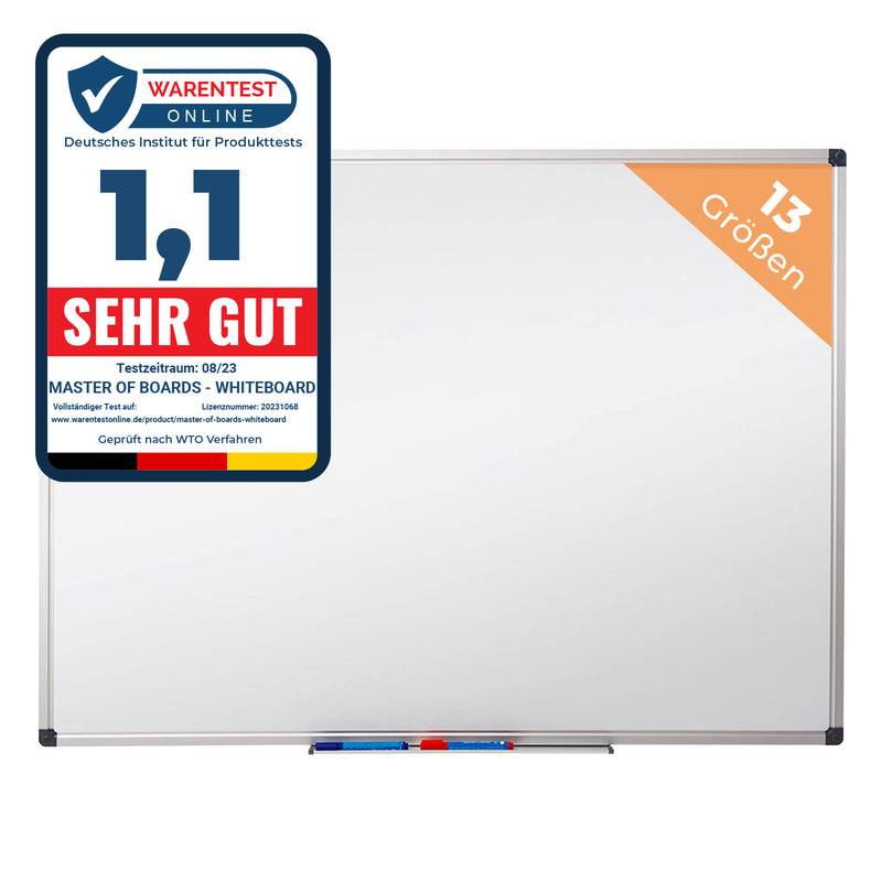 Symbolbild für Floordirekt Whiteboard Master of Boards - Lackiert, Kratzfest & Magnethaftend - Profi-Qualität - 120 x 180 cm