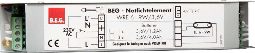 BEG Brück Electronic Akku Zubehör WRE 3,6V/ 1h