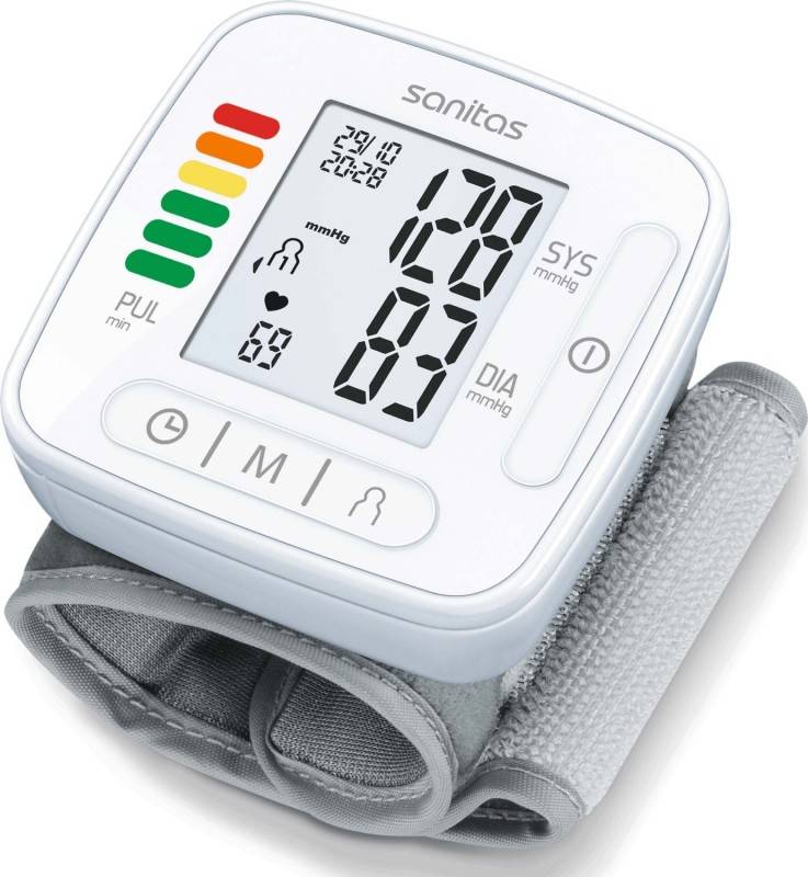 Sanitas SBC 22, Handgelenk, Automatisch, Grau, Weiß, 1 Benutzer, 14 - 19,5 cm, LCD-0