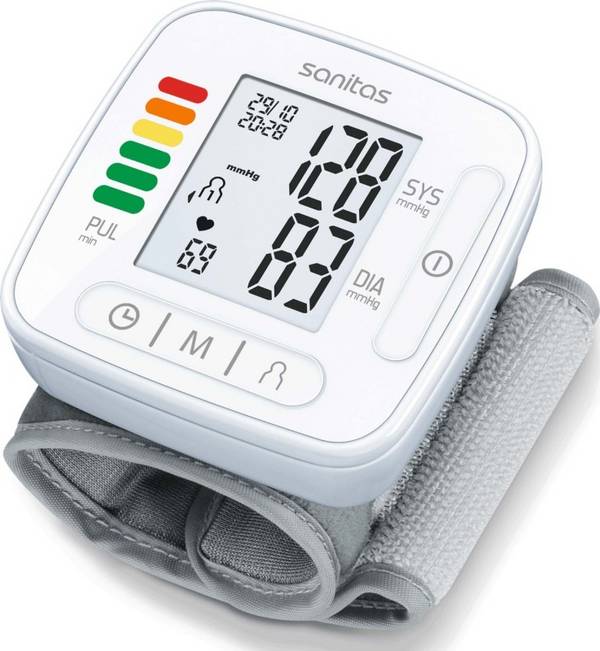 Sanitas SBC 22, Handgelenk, Automatisch, Grau, Weiß, 1 Benutzer, 14 - 19,5 cm, LCD