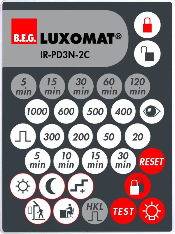 BEG Brück Electronic IR-Fernbedienung IR-PD3N-2C-0