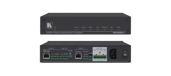 KRAMER PA-240Net - 240W Netzwerk-Leistungsverstärker (2-Kanal DANTE & Stereo-Line-Pegel Eingang | eingebauter DSP |
