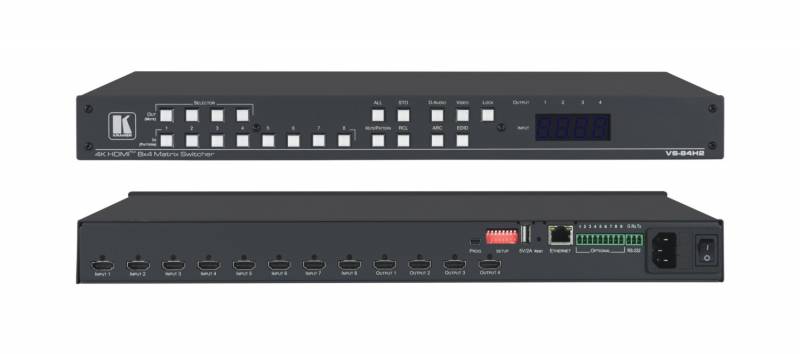KRAMER VS-84H2 - 8x4 4K UHD HDR HDMI Matrix-Switcher (4K@60Hz | 4:4:4 | 19“ Rackformat | HDCP 2.2 | RS-232)-0