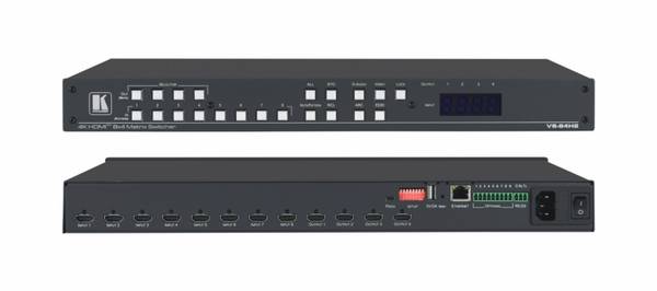 KRAMER VS-84H2 - 8x4 4K UHD HDR HDMI Matrix-Switcher (4K@60Hz | 4:4:4 | 19“ Rackformat | HDCP 2.2 | RS-232)