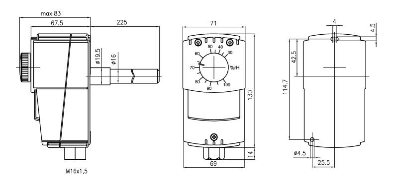Alre-it Kanalhygrostat HI-1F-3